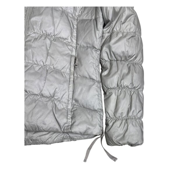 EDDIE BAUER Goose Down Silver Faux Fur Winter Puffer Parka Coat Jacket Womens S - Picture 7 of 8